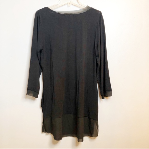 Belldini Black Shirt Oversized Sheer Edging Sz M - Picture 2 of 8